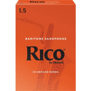 Rico Baritone Sax Reeds, Strength 1.5, 10-pack