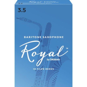 Rico Royal Baritone Sax Reeds, Strength 3.5, 10-pack