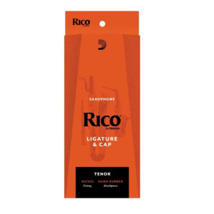 Rico Ligature & Cap, Tenor Sax for Hard Rubber Mouthpieces, Nickel Plated