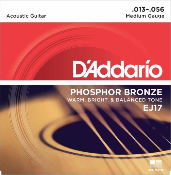 D'Addario EJ17 Phosphor Bronze Acoustic Guitar Strings, 13-56