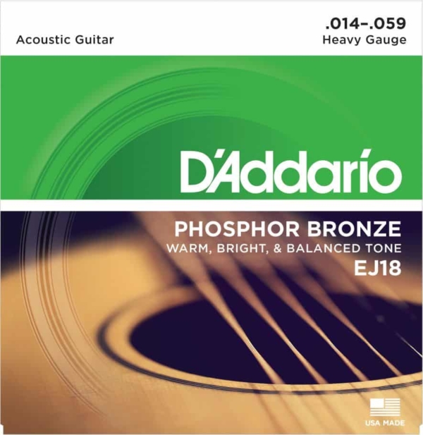D'Addario EJ18 Phosphor Bronze Acoustic Guitar Strings, 14-59