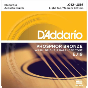 D'Addario EJ19 Phosphor Bronze Acoustic Guitar Strings, 12-56