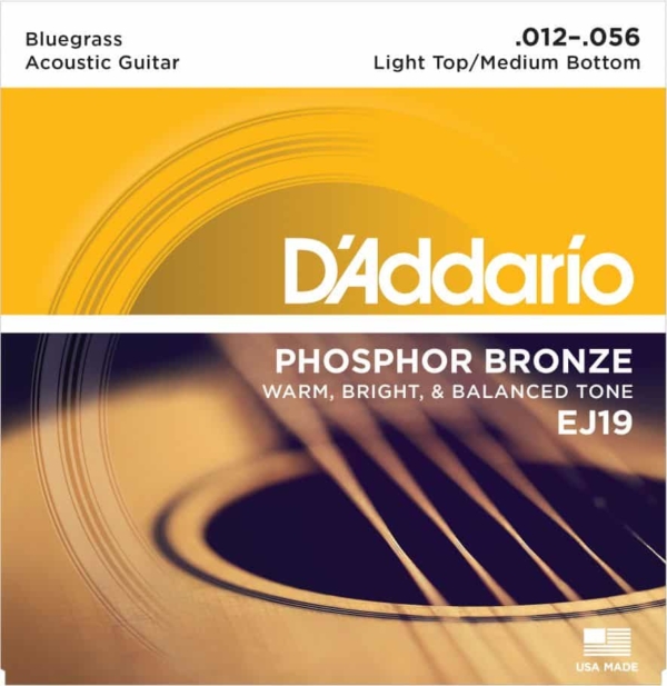 D'Addario EJ19 Phosphor Bronze Acoustic Guitar Strings, 12-56