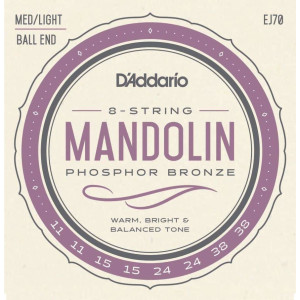 D'Addario EJ70 Mandolin Strings, Phosphor Bronze,  Med/Light, 11-38