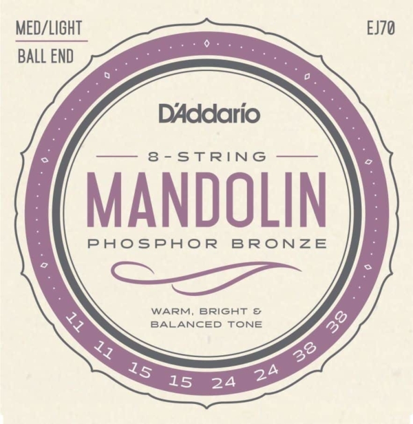 D'Addario EJ70 Mandolin Strings, Phosphor Bronze,  Med/Light, 11-38