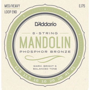 D'Addario EJ75 Mandolin Strings, Phosphor Bronze, Med/Heavy, 11.5-41