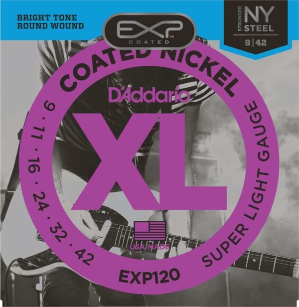 D'Addario EXP120 Coated Electric Guitar Strings, 9-42