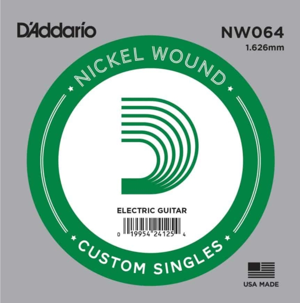 D'Addario NW064 Nickel Wound Electric Guitar Single String, .064