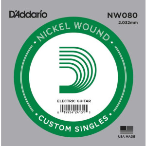 D'Addario NW080 Nickel Wound Electric Guitar Single String, .080