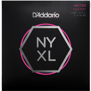 D'Addario NYXL45130 Nickel Wound Bass Guitar Strings, 5-string, 45-130, Long Scale