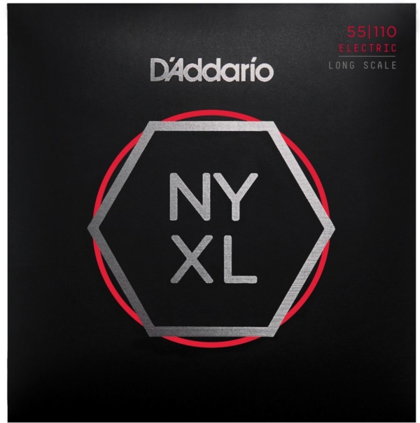 D'Addario NYXL55110 Nickel Wound Bass Guitar Strings, 55-110, Long Scale