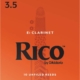 Rico Eb Soprano Clarinet Reeds, Strength 3.5, 10-pack