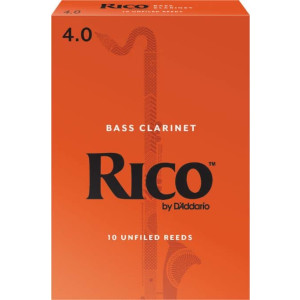 Rico Bass Clarinet Reeds, Strength 4, 10-pack