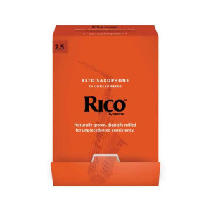Rico Alto Sax Reeds, Strength 2.5, 50-pack