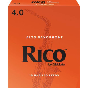 Rico Alto Sax Reeds, Strength 4.0, 10-pack