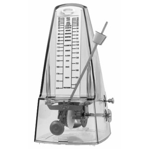 Cherry Mechanical Metronome in Transparent Clear Plastic Casing