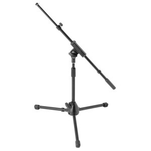 Low Profile Telescopic Boom Mic Stand with Tripod Base