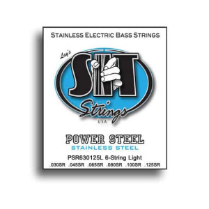 SIT Power Steel 6-String Light Stainless Electric Bass String Set (30-125)