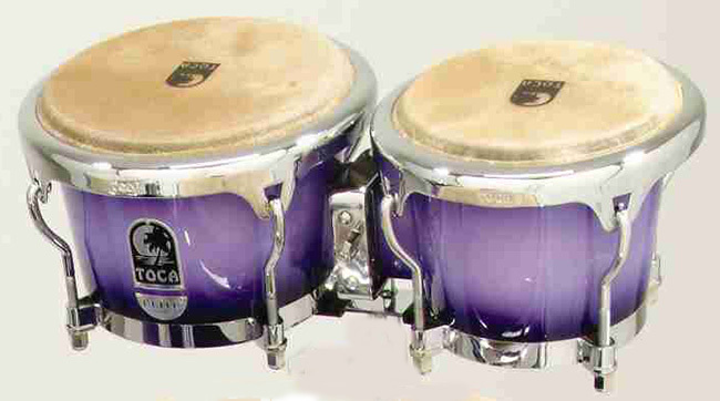 Toca Elite Series 7 & 8-1/2" Wooden Bongos Purple Mist