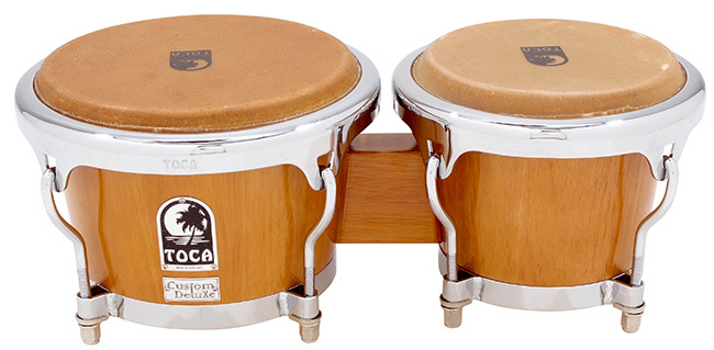 Toca Custom Deluxe Series 7 & 8-1/2" Wooden Bongos Antique Maple