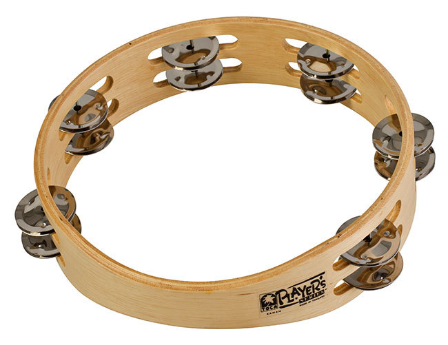 Toca Players Series Wooden 10" Tambourine w Double Row Jingles