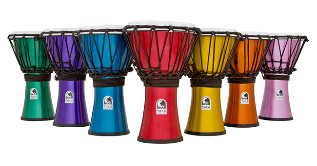Toca Freestyle Colorsound Series Djembe 7" Asst Colours - 7Pk