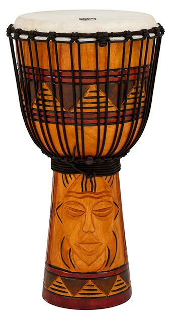 Toca Origins Series Wooden Djembe 10" Synthetic Head Tribal Mask