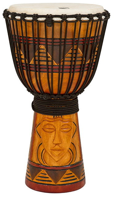 Toca Origins Series Wooden Djembe 12" Synthetic Head Tribal Mask
