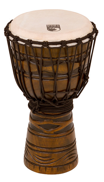 Toca Origins Series Wooden Djembe 8" Synthetic Head African Mask