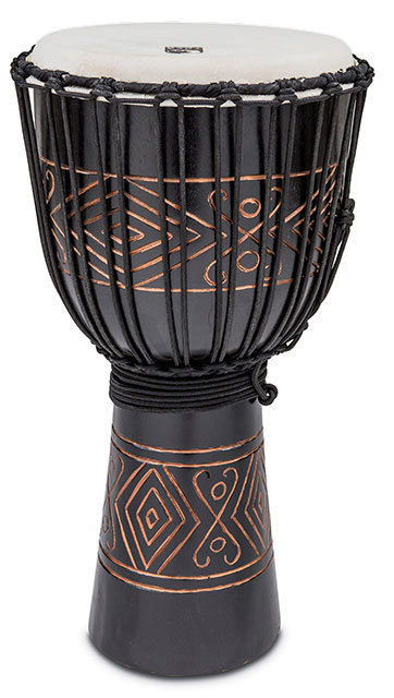 Toca Street Carved Series Wooden Djembe 12" Synthetic Head Onyx