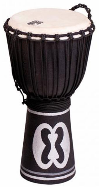 Toca Street Carved Series Wooden Djembe 12" Synthetic Head Black Sand
