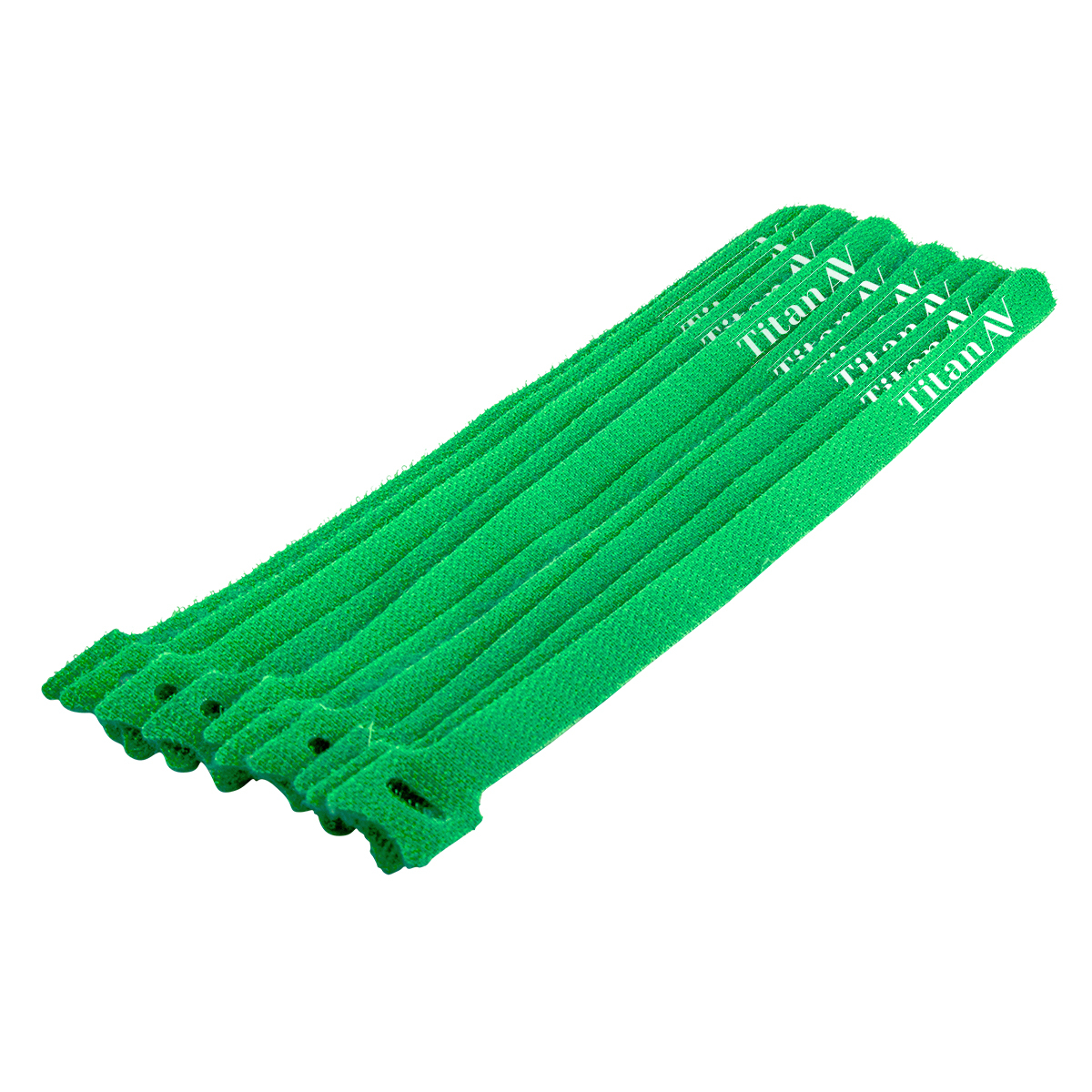 Hook & Loop Cable Tie, 250mm, Green, 10 pcs