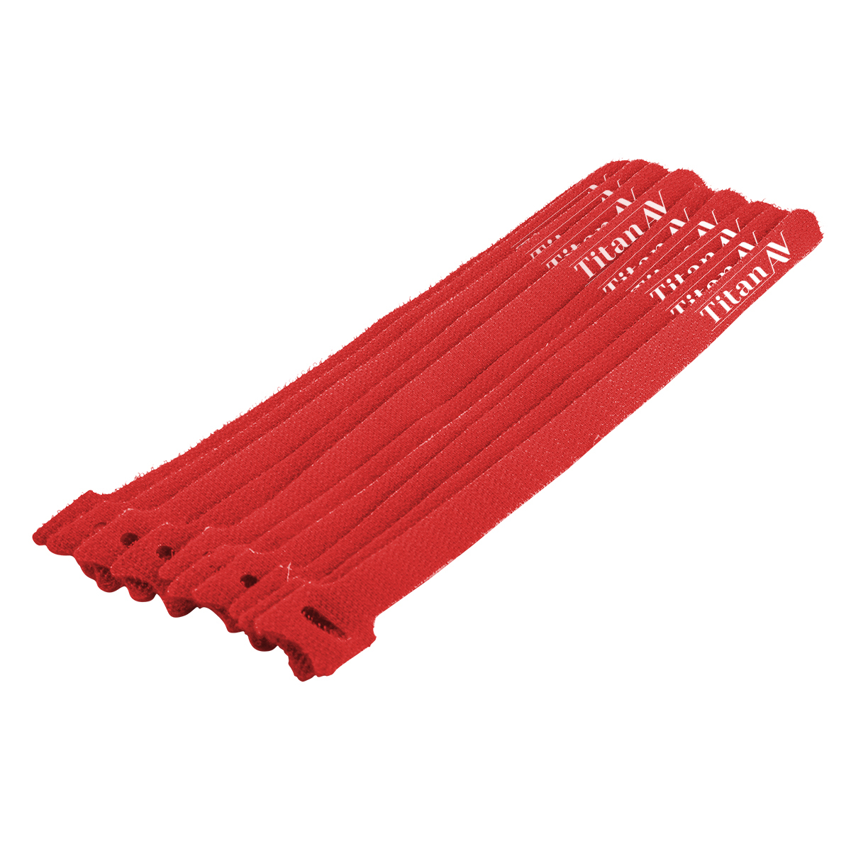 Hook & Loop Cable Tie, 250mm, Red, 10 pcs