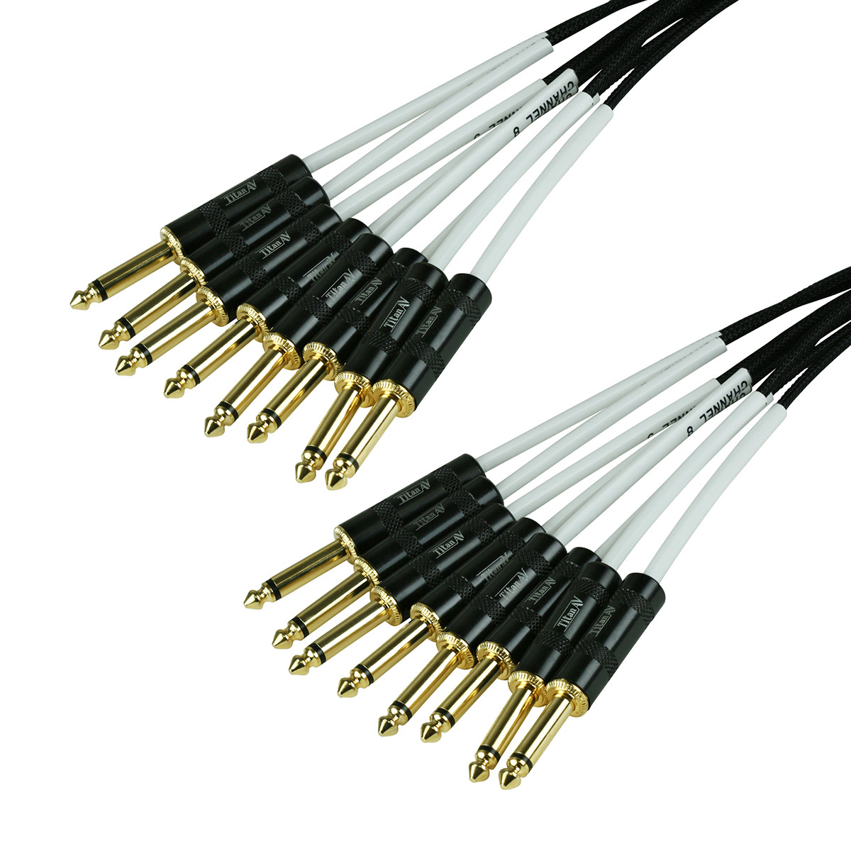2m Multicore Loom Cable Stage Snake 1/4" Mono Jack - 1/4" Mono Jack TS 8 Channel