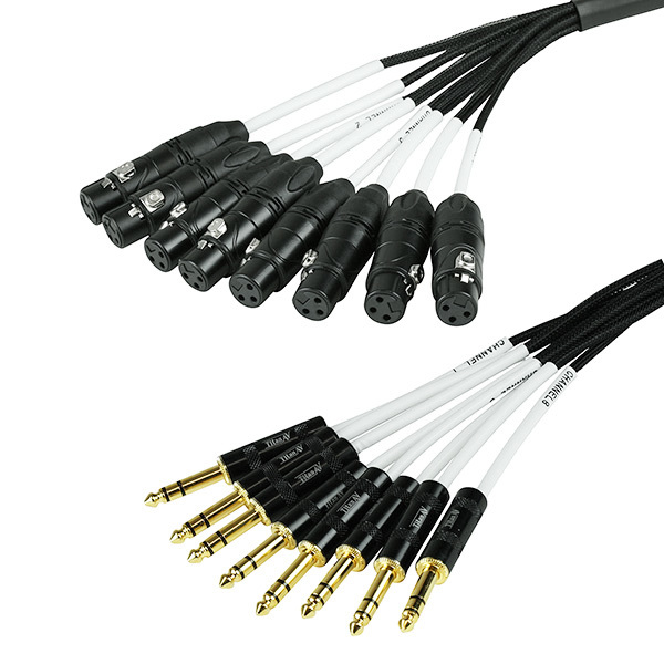 1m Multicore Loom Cable Stage Snake XLRF - 1/4" TRS Stereo, 8 Channel